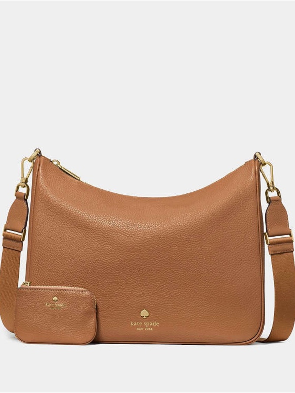 Kate Spade Emma Large Pebbled Leather Messenger Crossbody Bag